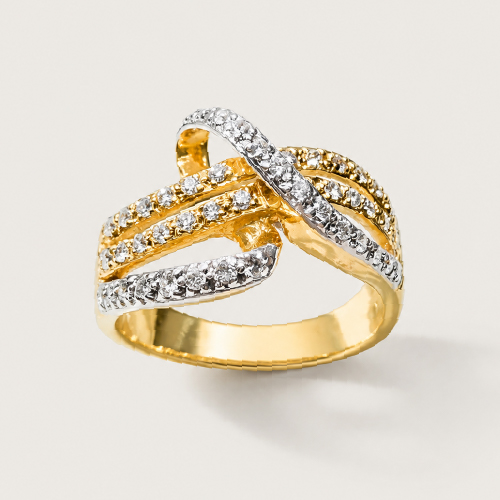 Abstract Twirl Diamond Ring