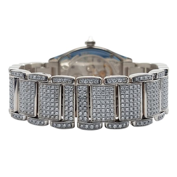 Cartier 18K White Gold Diamond Tortue Watch - Image 3