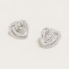 Abstract Heart Diamond Ear Studs