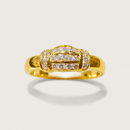 Eyelet Yellow Gold Diamond Ring