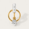 Circular Arrow Two Tone Diamond Pendant