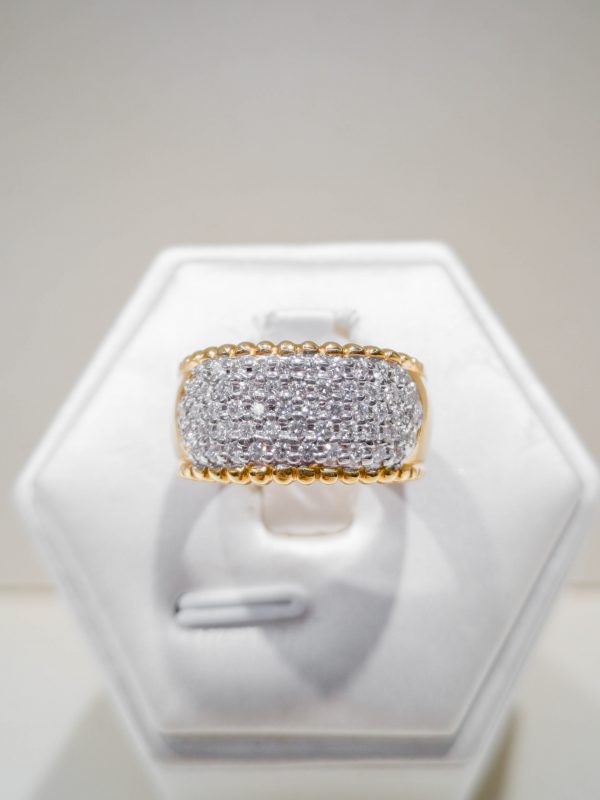 Yellow Gold Multi Pave Diamond Ring