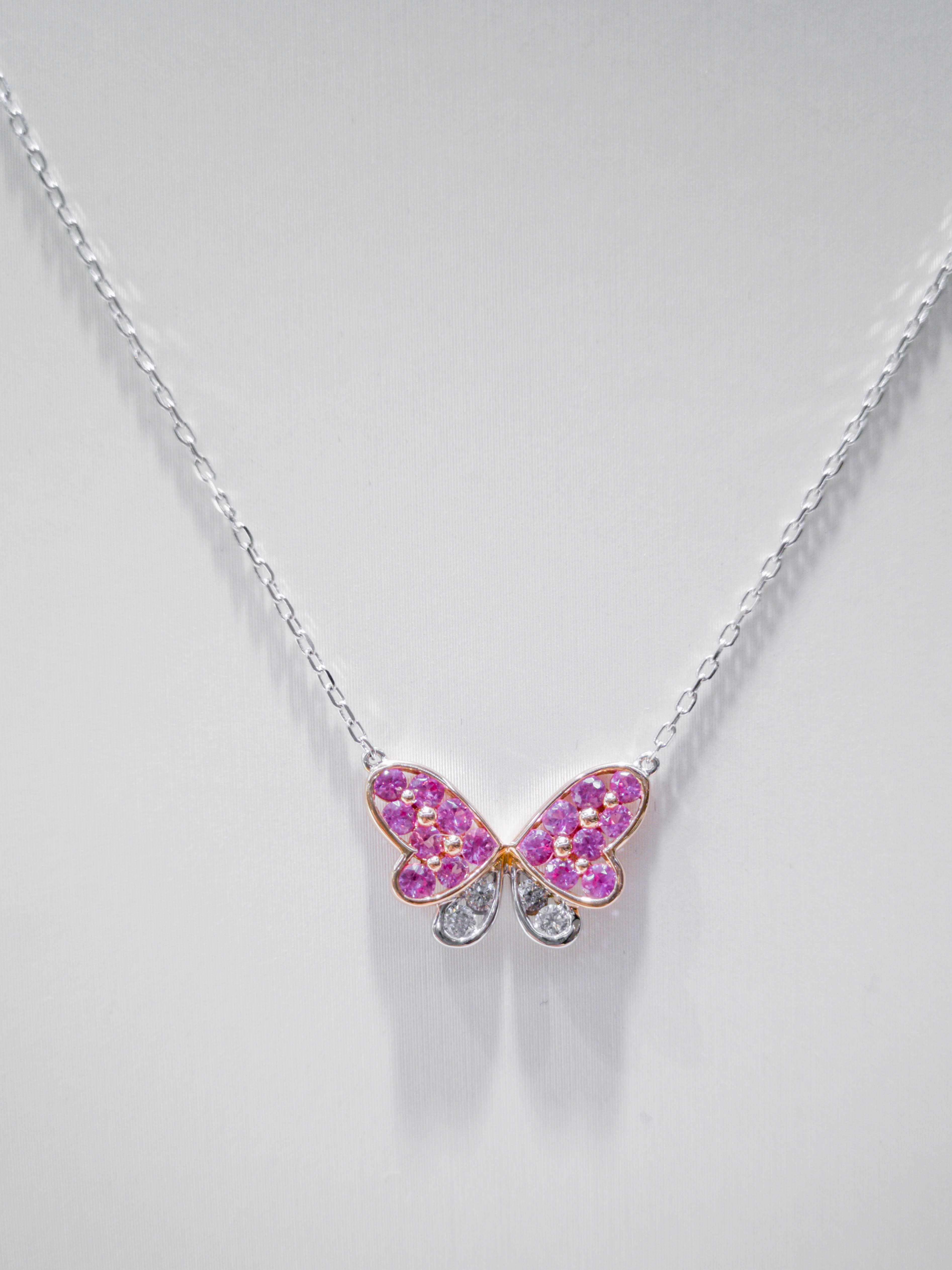 Pink Sapphire Butterfly Necklace ValueMax Jewellery