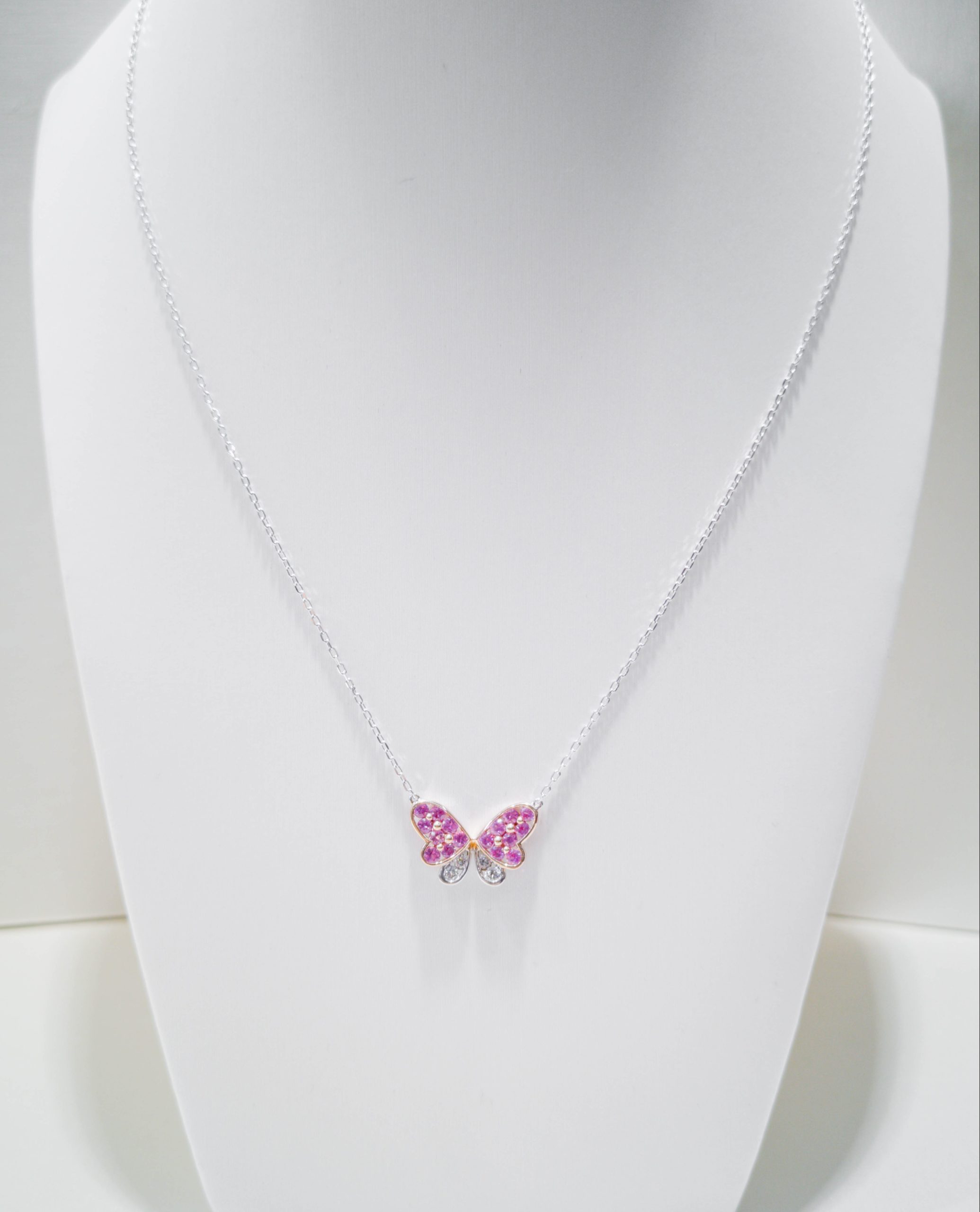 Pink Sapphire Butterfly Necklace ValueMax Jewellery