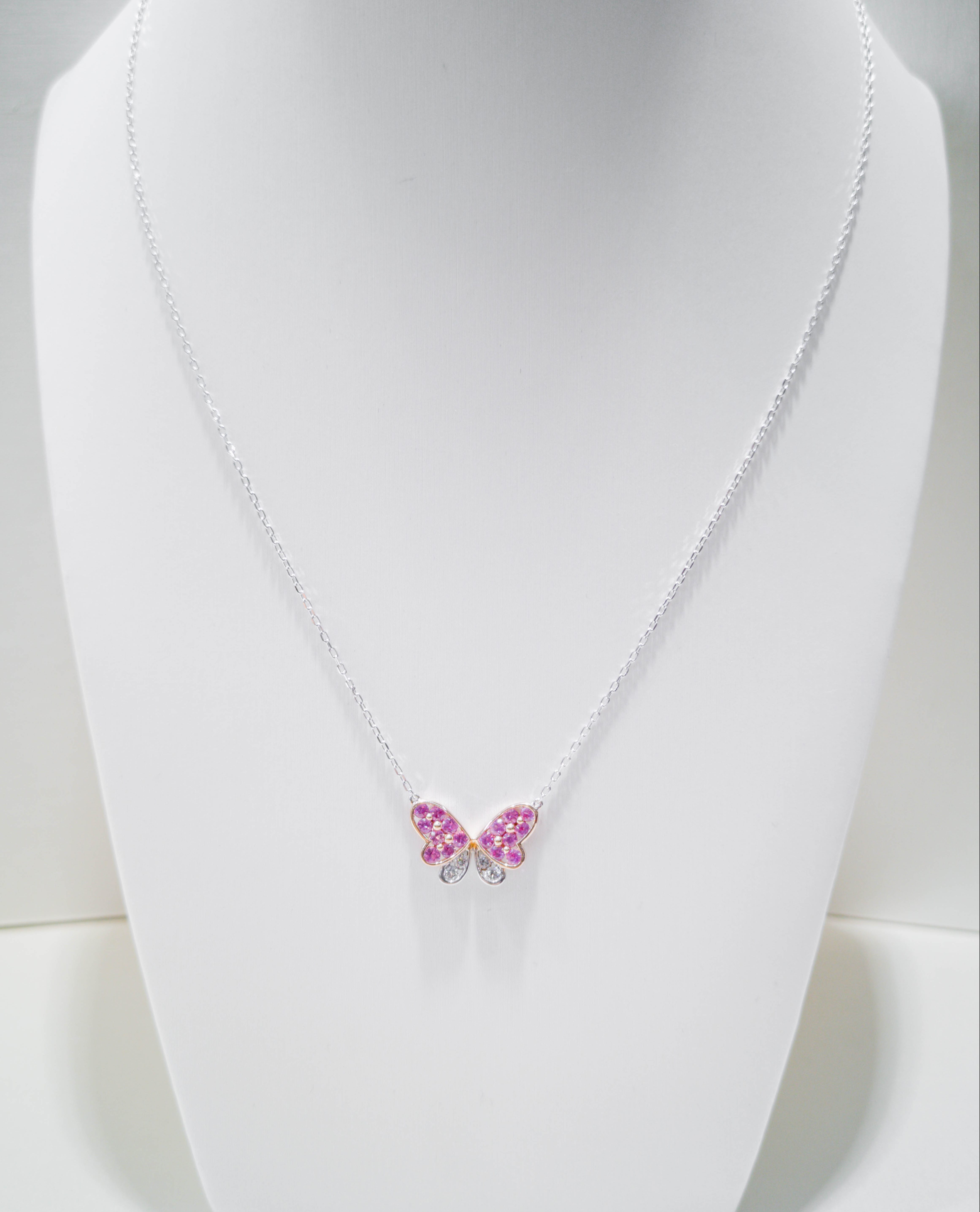 Pink Sapphire Butterfly Necklace ValueMax Jewellery
