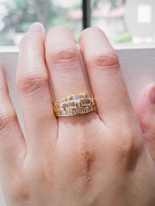 Yellow Gold Multi Pave Diamond Ring - Image 2