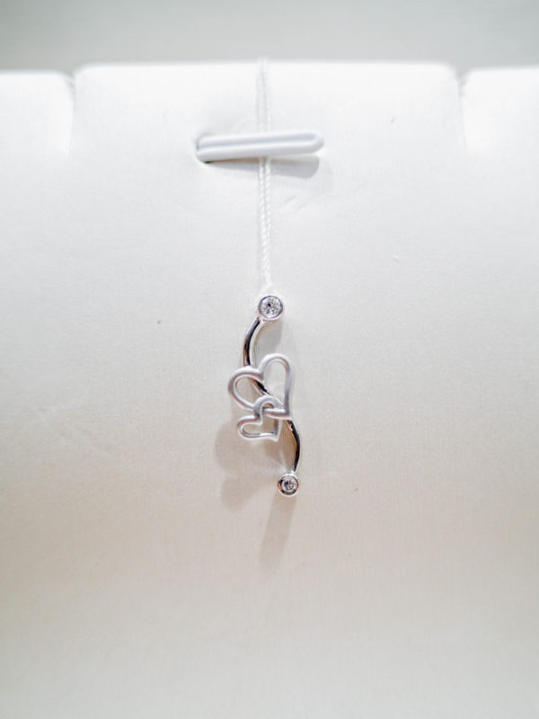 Intertwined Hearts Diamond Pendant - Image 2