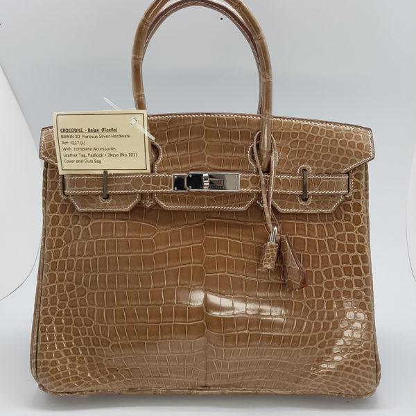 Hermes Birkin 30 Porosus Crocodile (Ficelle Beige)