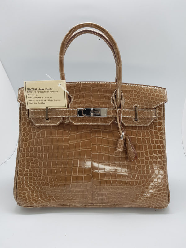 Hermes Birkin 30 Porosus Crocodile (Ficelle Beige)