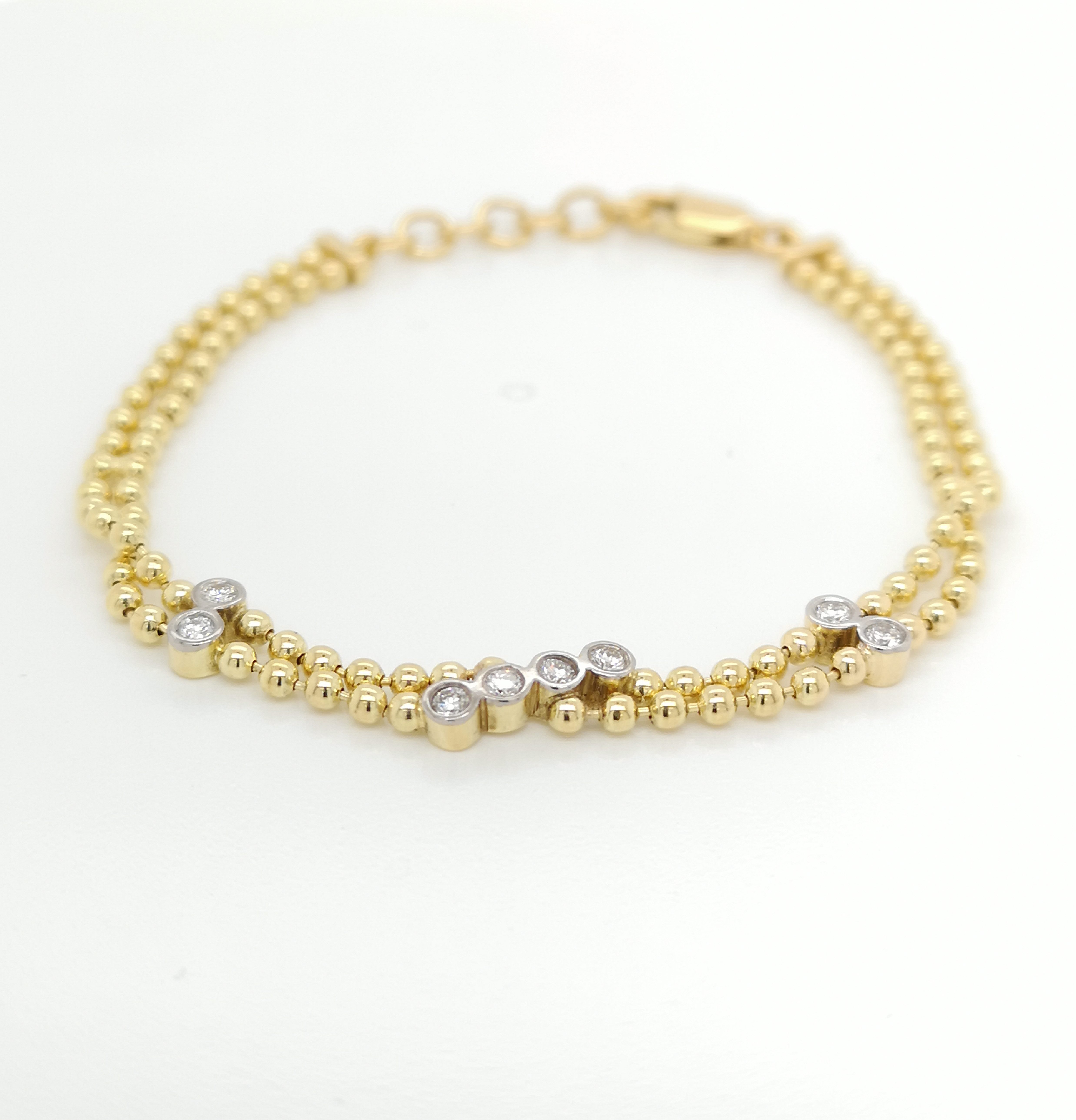 Two Tone Beaded Diamond Bracelet ValueMax Jewellery
