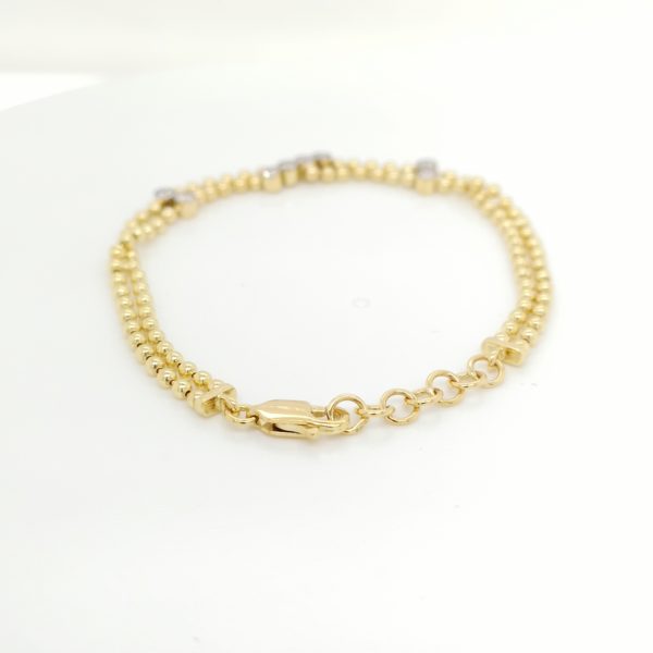 Two Tone Beaded Diamond Bracelet - Image 3