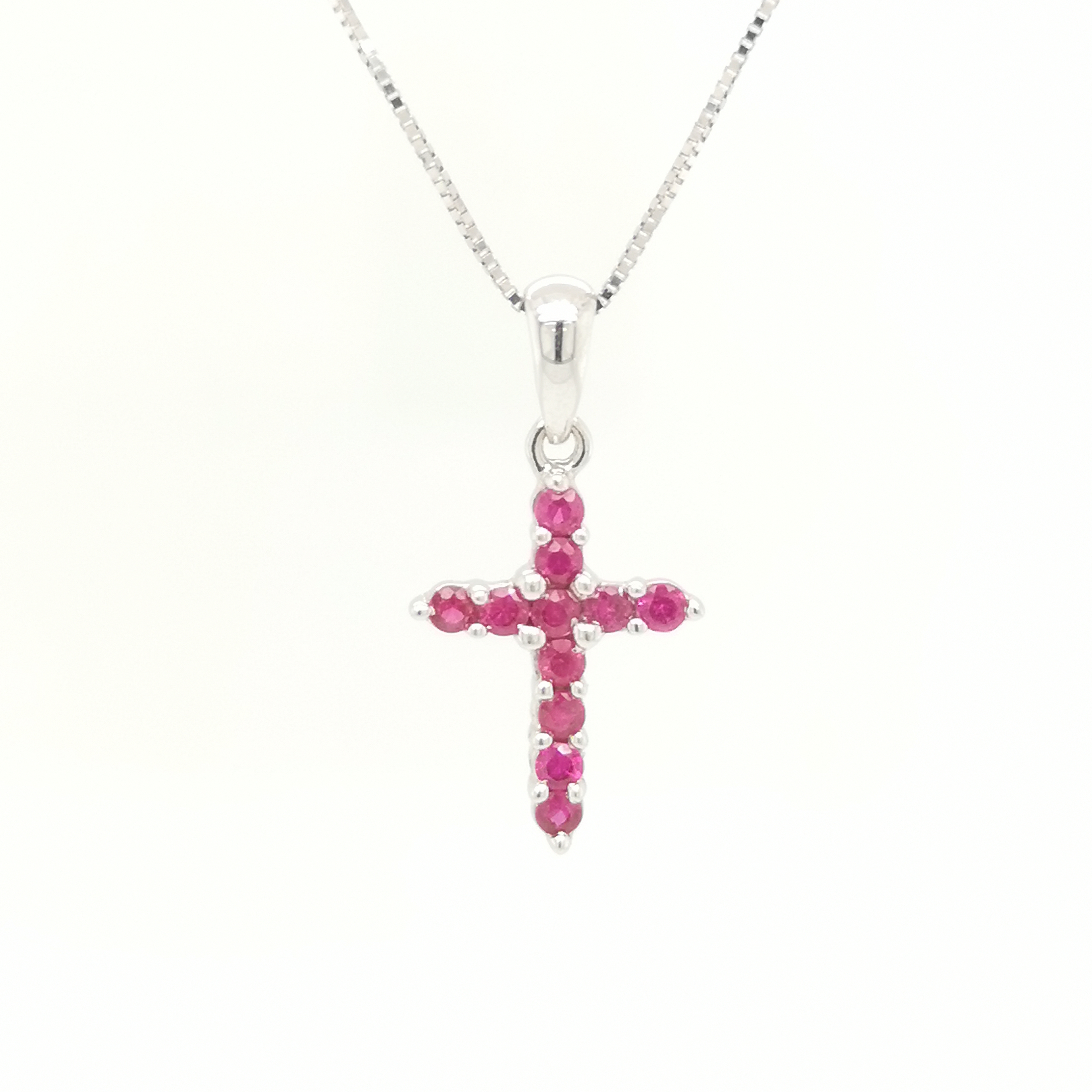 Pink Sapphire Cross Pendant â ValueMax Jewellery