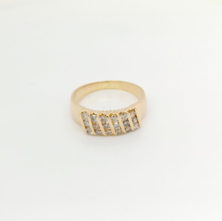 Slanted Pave Diamond Ring