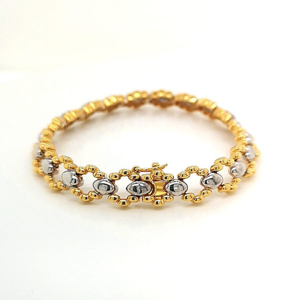 Two Tone Floral Pattern Bracelet - Image 3