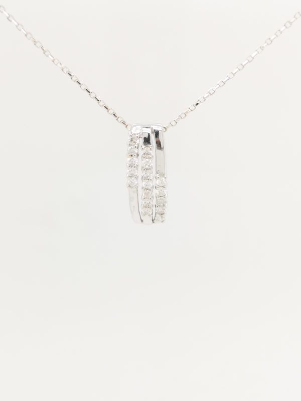 Three Bar Paved Diamond Pendant