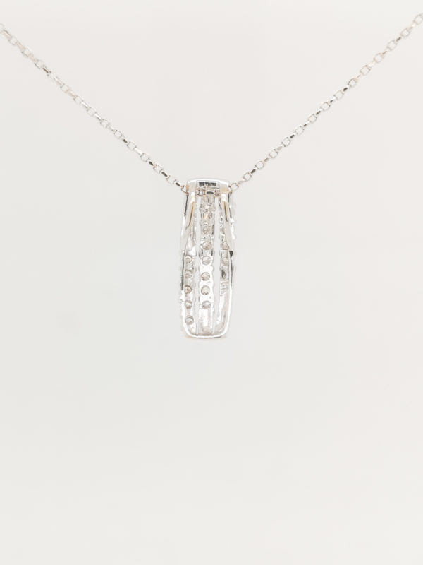 Three Bar Paved Diamond Pendant - Image 2