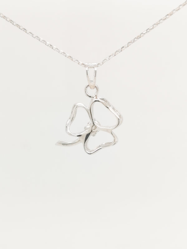 Clover Leaf Diamond Pendant - Image 2