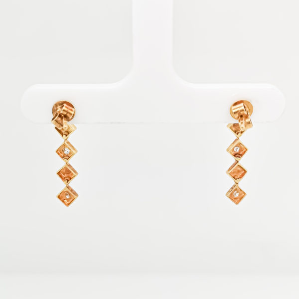 Dangling Square Motif Earrings - Image 3