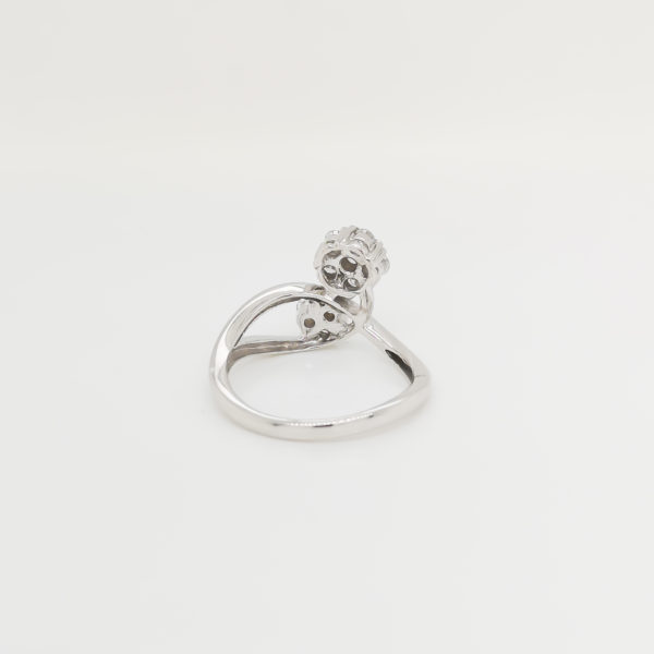 Double Floral Motif Diamond Ring - Image 3
