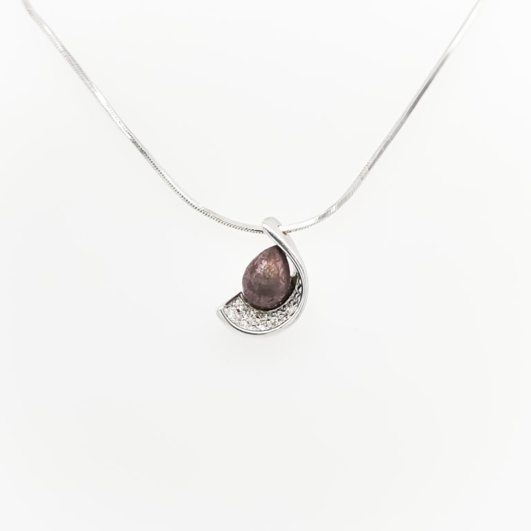 Mixed Purple Gold & Diamond Necklace