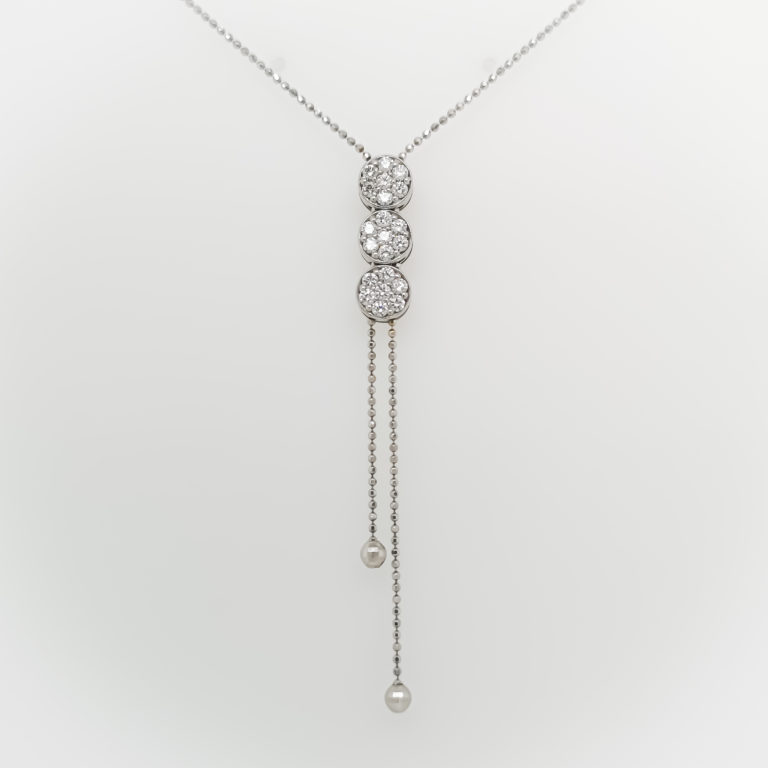 Triple Cluster Diamond Necklace