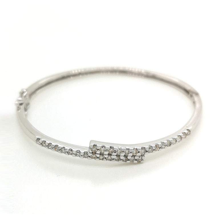 Wrap Multi Diamond 18K White Gold Bangle