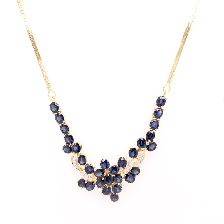 Blue Sapphire Diamond Necklace