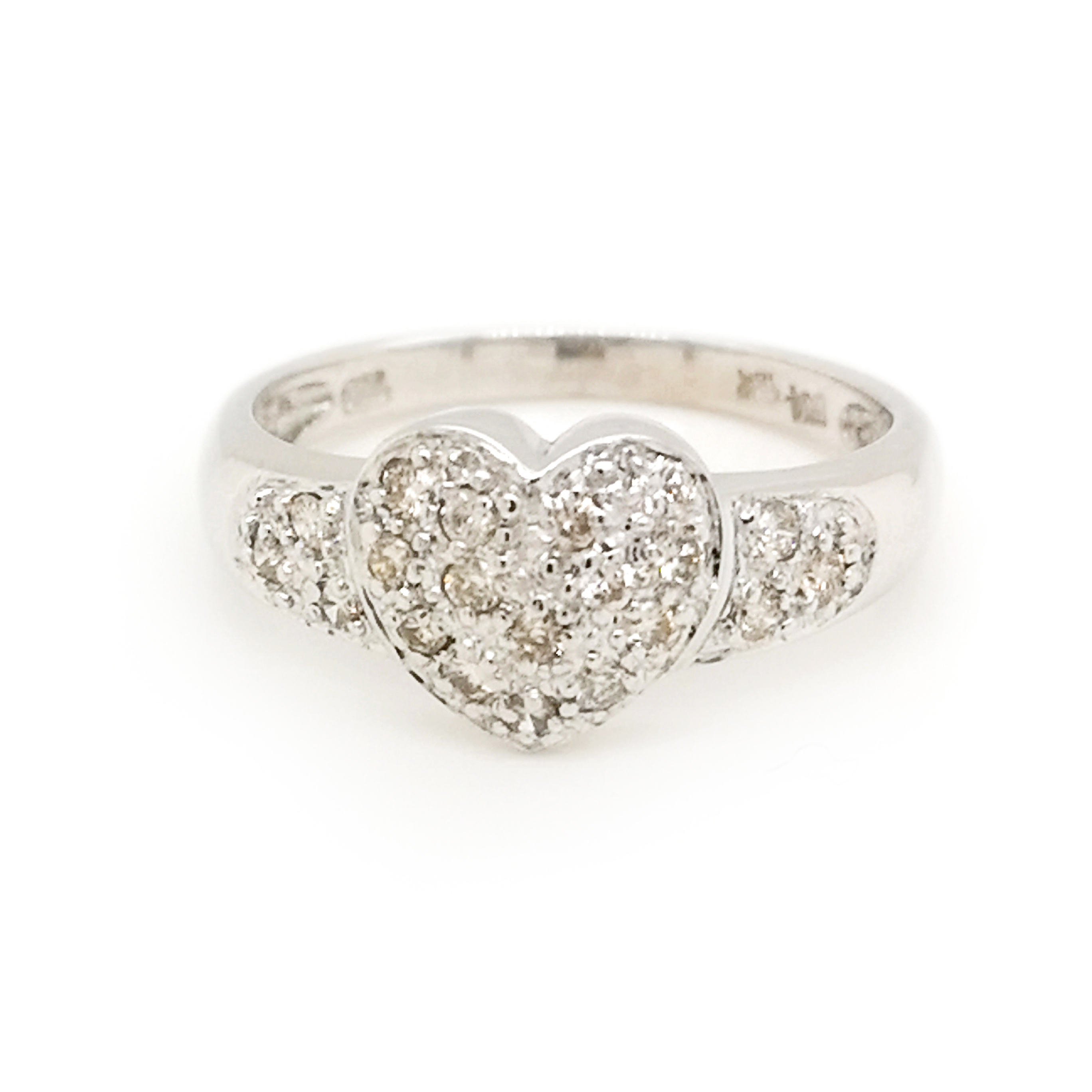 18K White Gold Diamond Heart Ring ValueMax Jewellery
