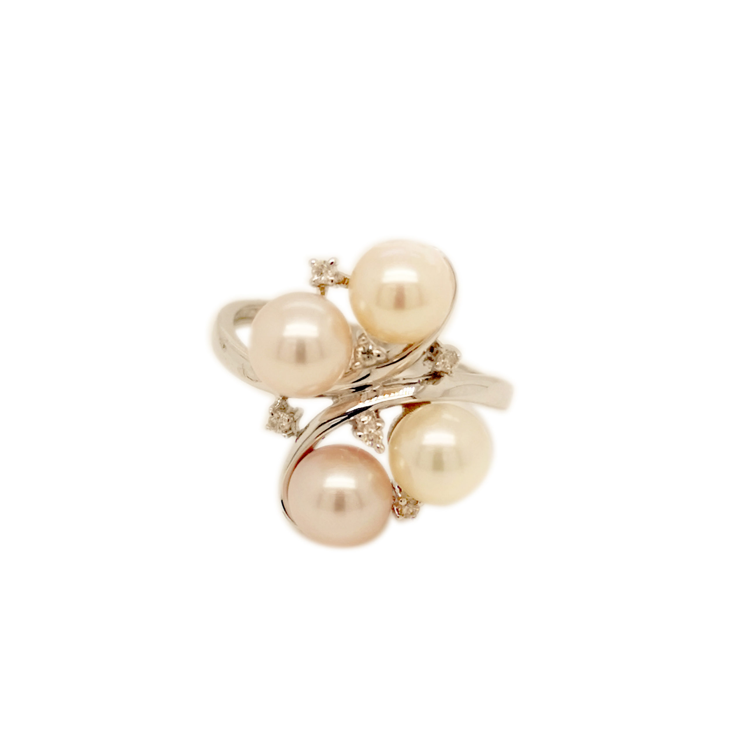 Floral Pearl Diamond Ring - ValueMax Jewellery