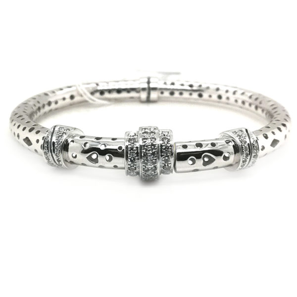 18K White Gold Diamond Bangle