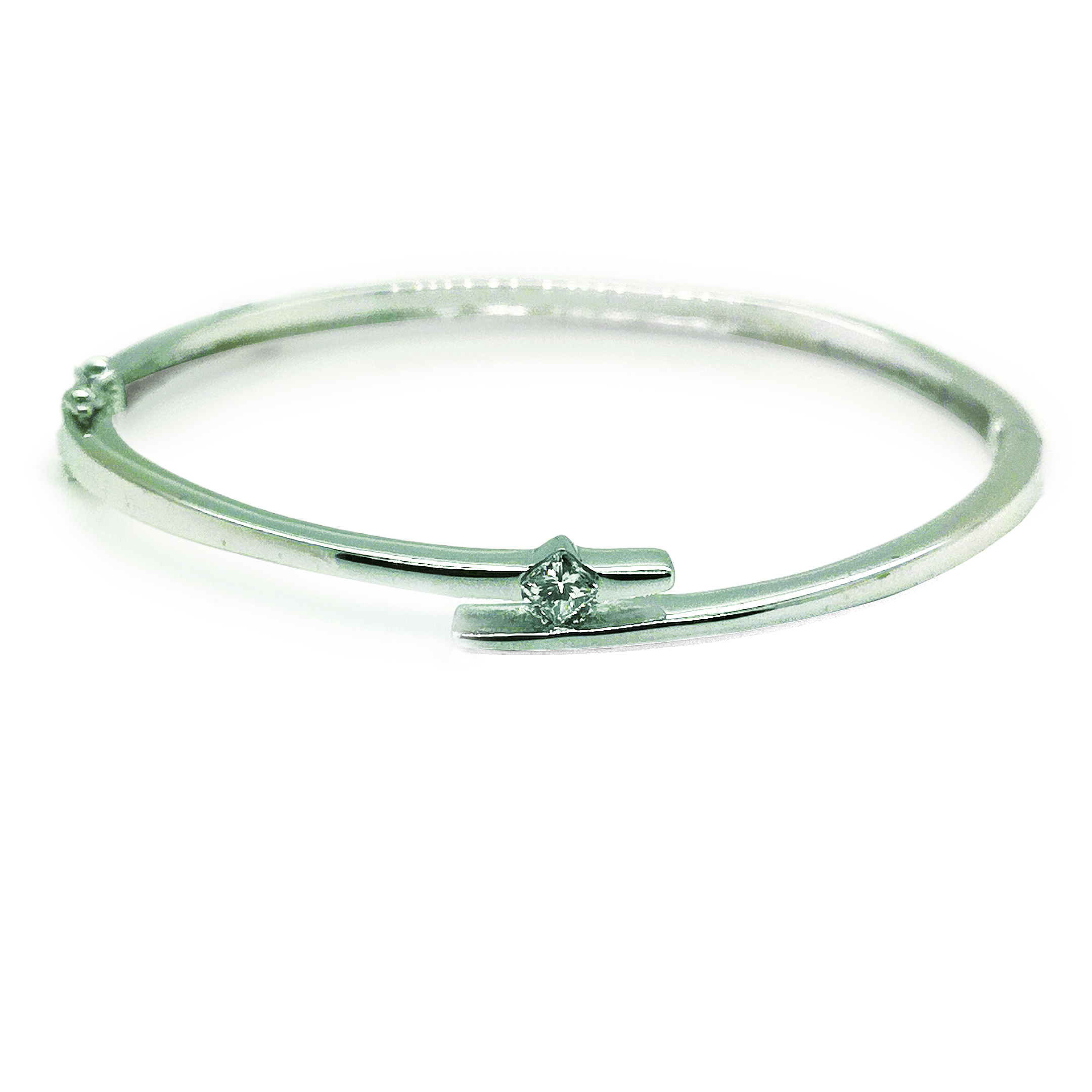 18K White Gold Diamond Bangle - ValueMax Jewellery