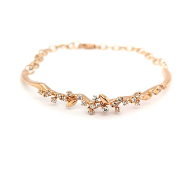 14K Rose Gold Diamond Bangle