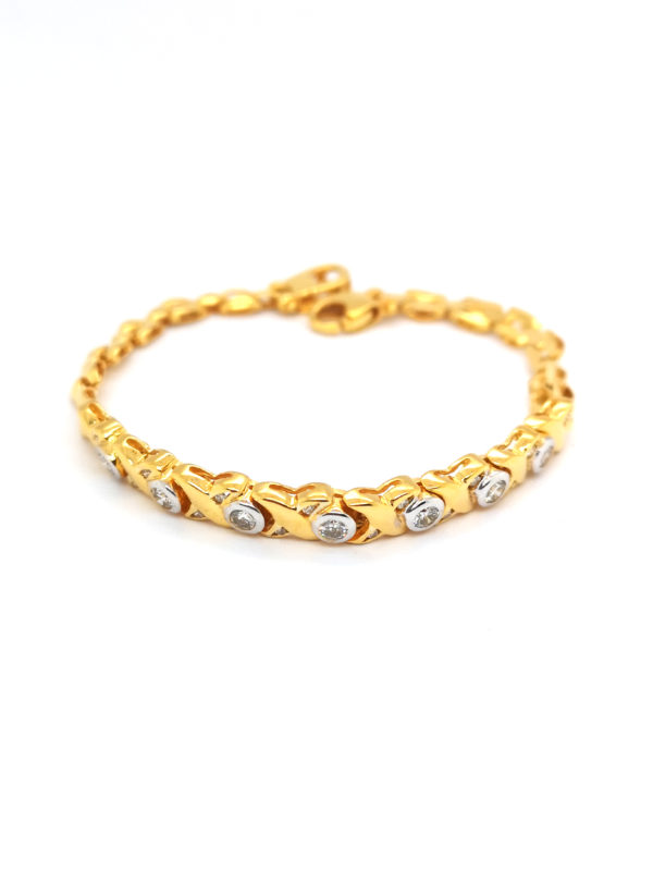 20K Yellow Gold Diamond Bracelet