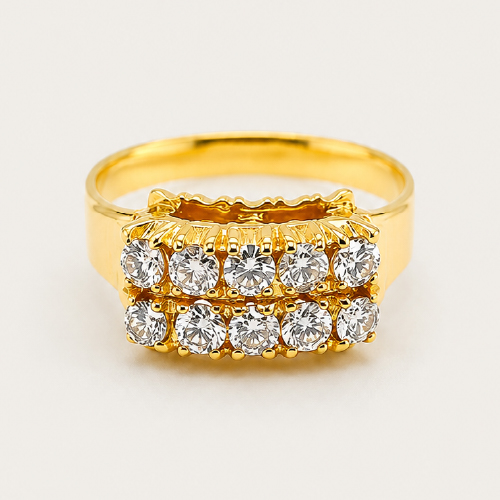 20K Yellow Gold Diamond Ring