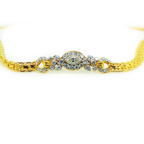 18K Yellow Gold Diamond Necklace