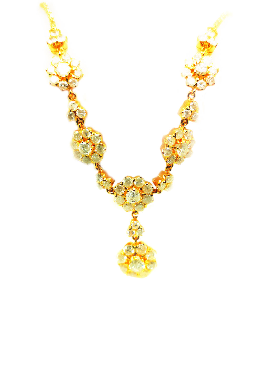 22K Yellow Gold Diamond Necklace - ValueMax Jewellery