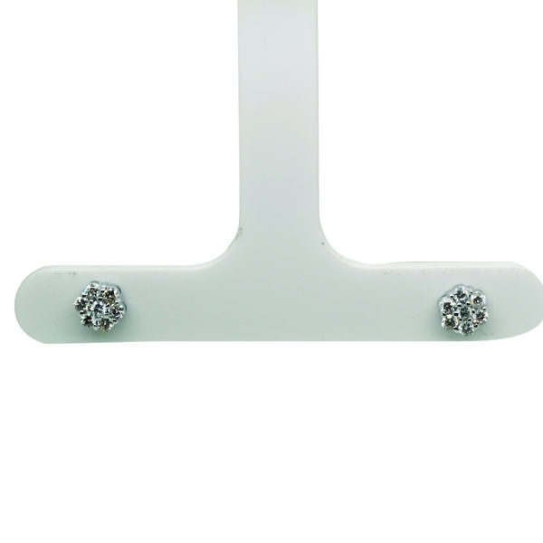 18K White Gold Diamond Stud Earring