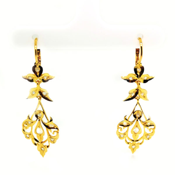 18K Yellow Gold Intan Earring