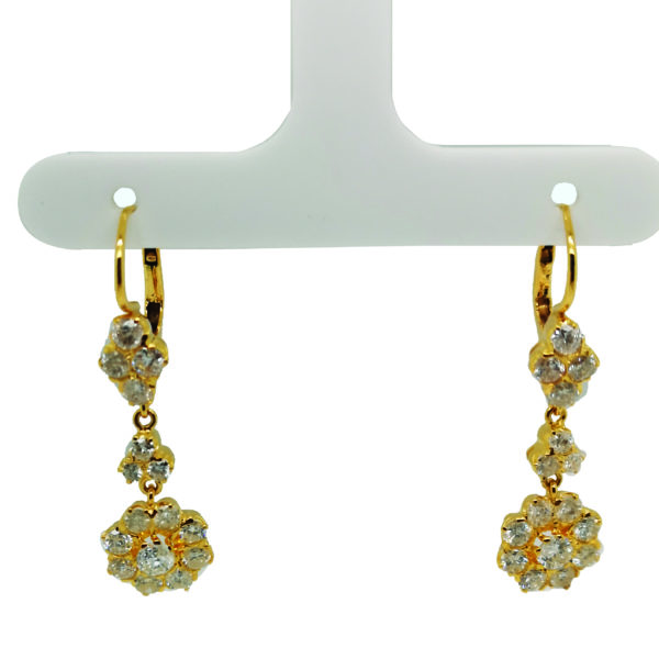 18K Yellow Gold Diamond Earring