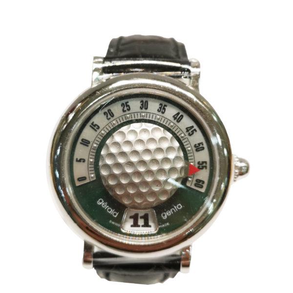 Gérald Genta 18K White Gold Retro Jump Watch