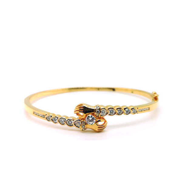 20K Yellow Gold Diamond Bangle