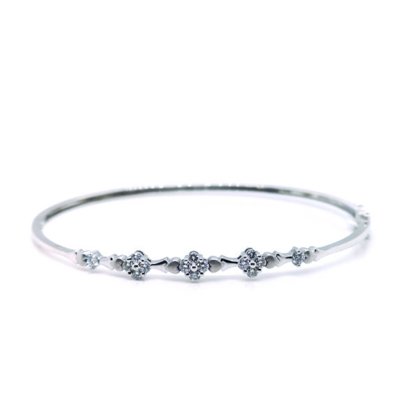 18K White Gold Diamond Bangle