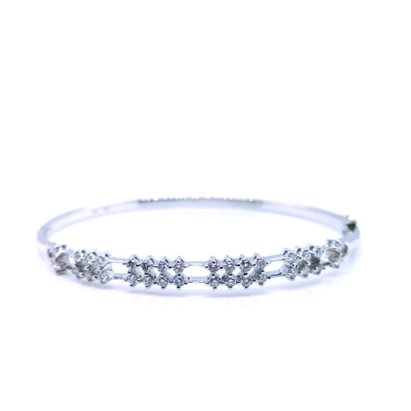 18K White Gold Diamond Bangle