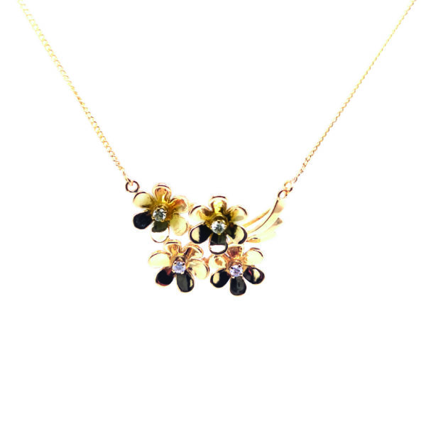 14K Yellow Gold Diamond Necklace