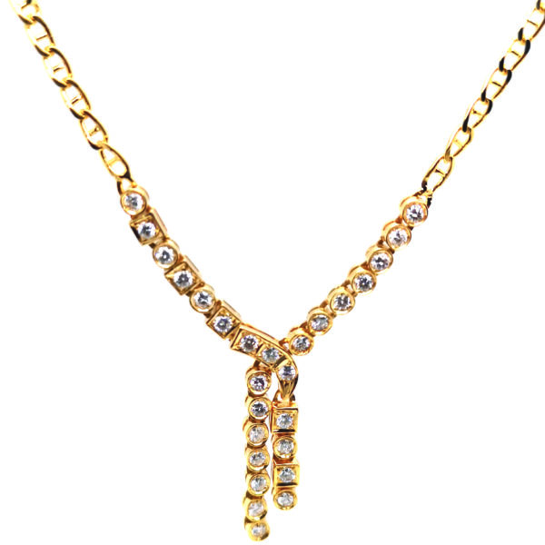 14K Yellow Gold Diamond Necklace