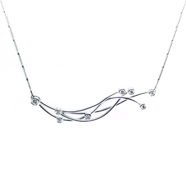 18K White Gold Diamond Necklace