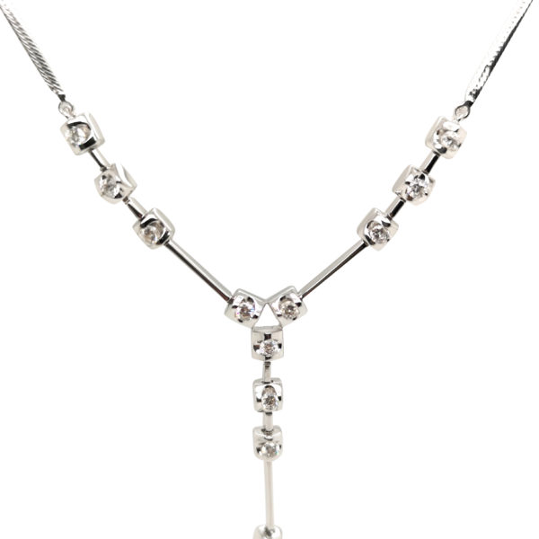 18K White Gold Diamond Necklace