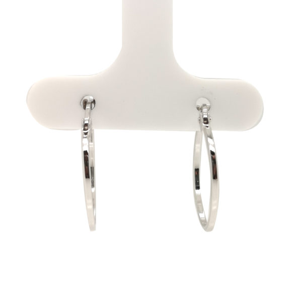 14K White Gold Loop Earring