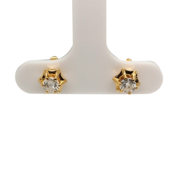 18K Yellow Gold Diamond Earstud