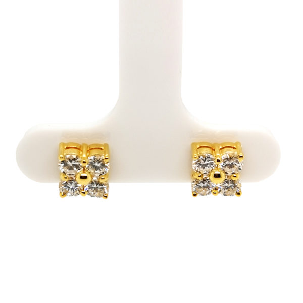 18K Yellow Gold Diamond Earstud